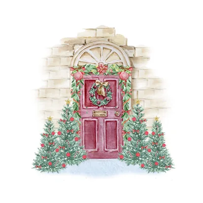 Decorate and Install Garland Around Doors