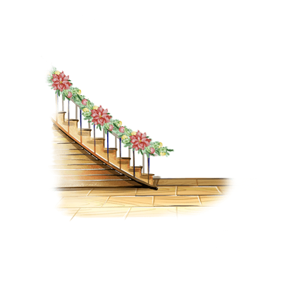 Staircase With Garland Illustration