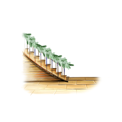 Staircase With Garland Illustration