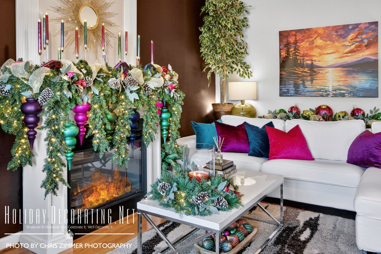 A Jewel Tone Christmas - Fireplace